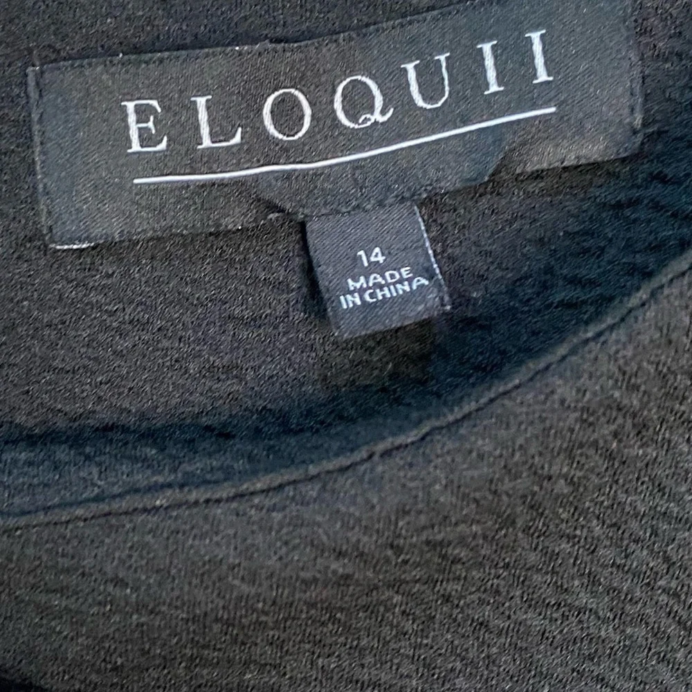 Eloquii Black Long Puff Sleeve Knee Length Dress - Picture 11 of 15